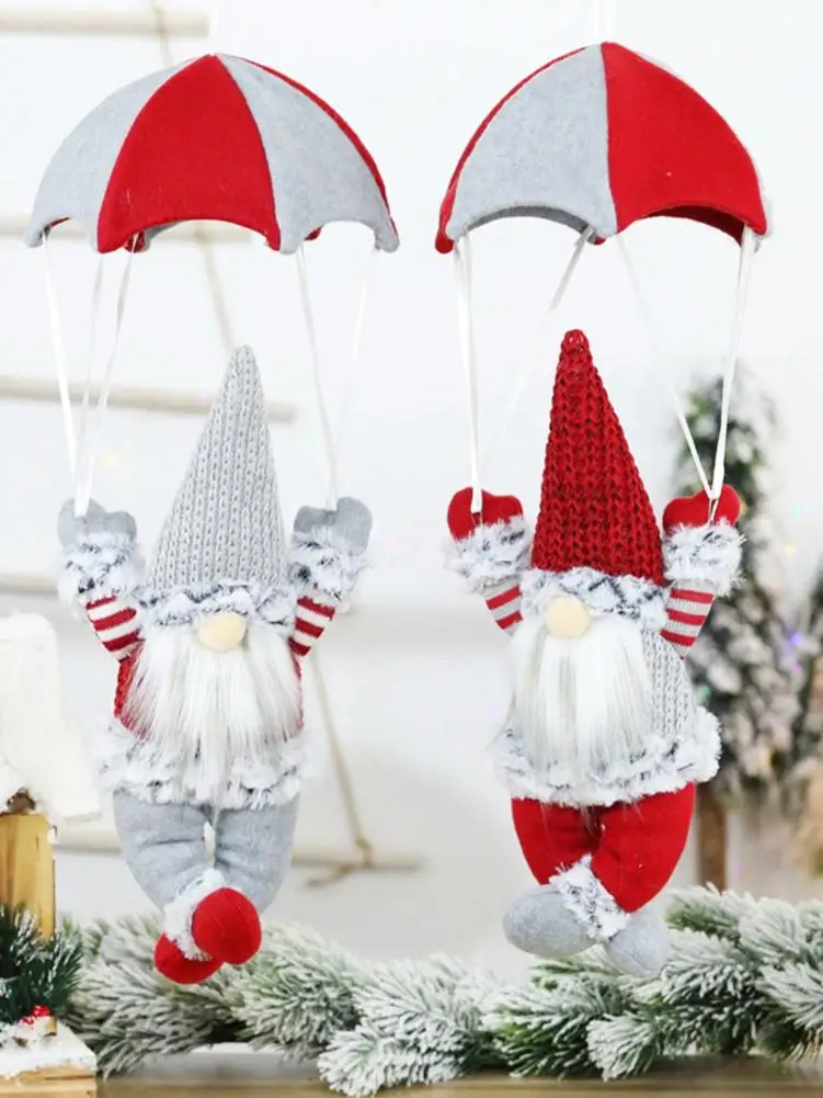 

Santa Claus Ornaments Christmas Decoration Santa Gnome Plush Doll Pendant Tree Parachute Hanging Ornaments Christmas Crafts