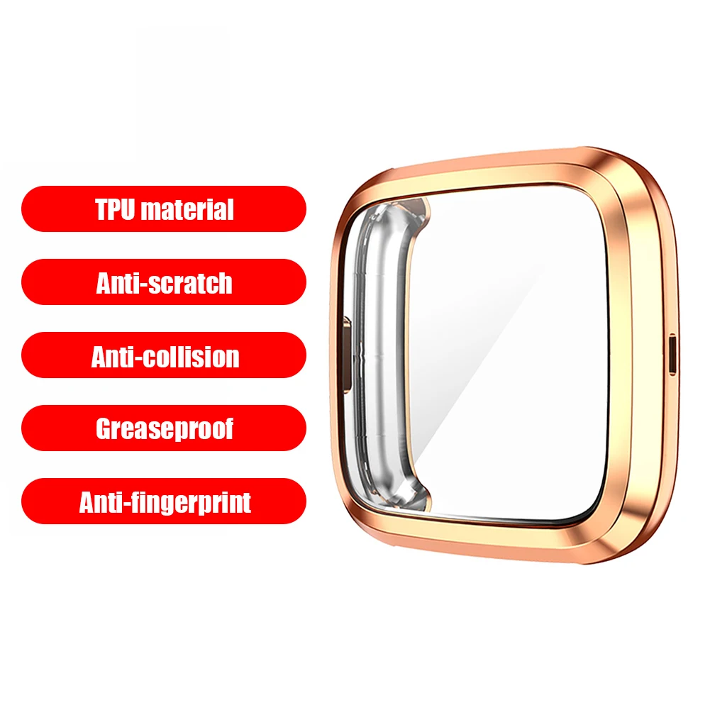 

TPU Smart Watch Screen Full Cover for Fitbit Versa 2 /Fitbit Versa 2 SE Bumper Case Electroplating Protective Shell