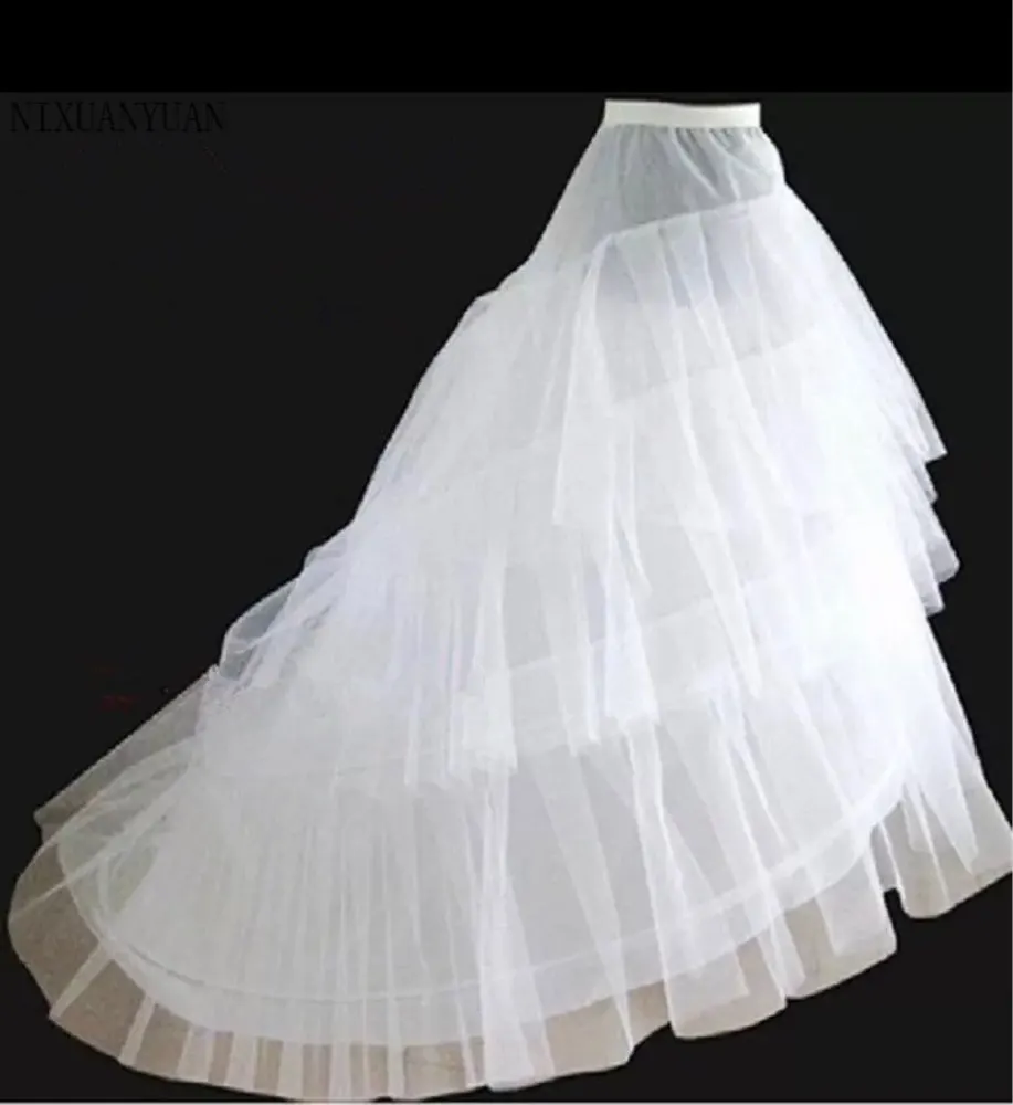 

High Quality White 2 Hoops Petticoat Crinoline Slip Underskirt For Wedding Prom Bridal Gown Tiered Skirts