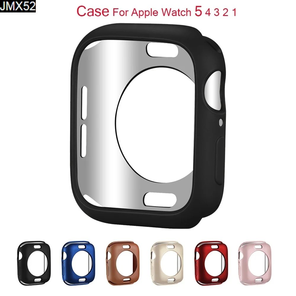 Бампер для Apple Watch 5 4 3 2 1 TPU чехол Iwatch протектор тонкая рамка матовая цветная