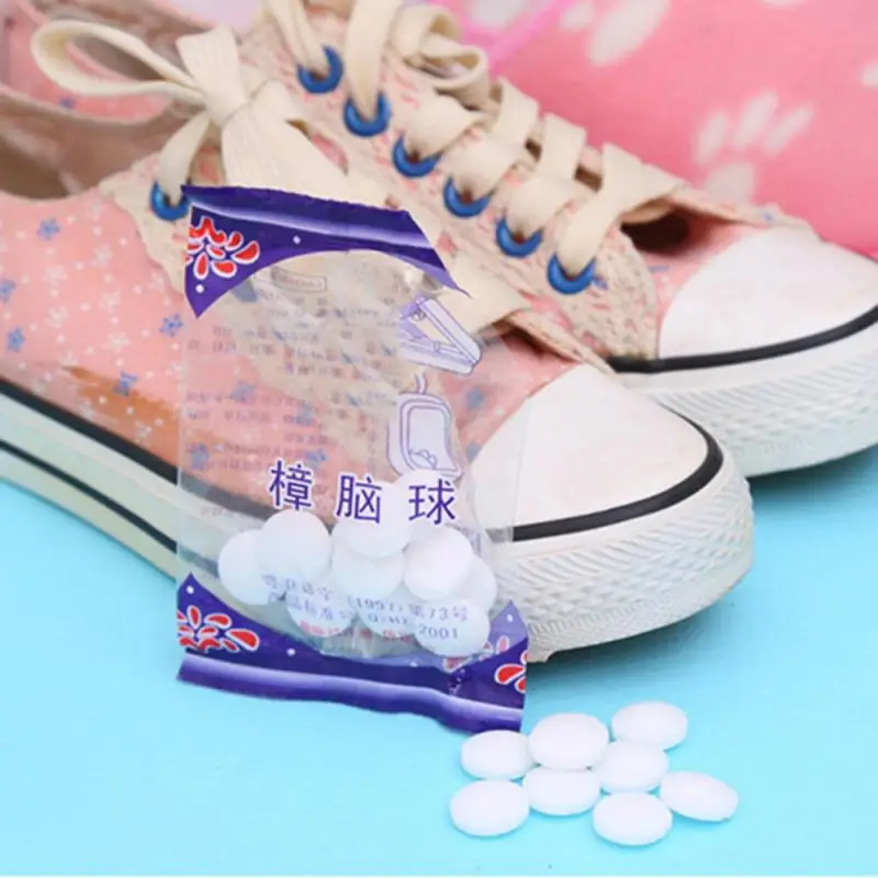 

20pcs/bag Natural Household Mothballs Anti-mold Wardrobe Shoe Odor Removal Insect-resistant Moth-proof Camphor Ball