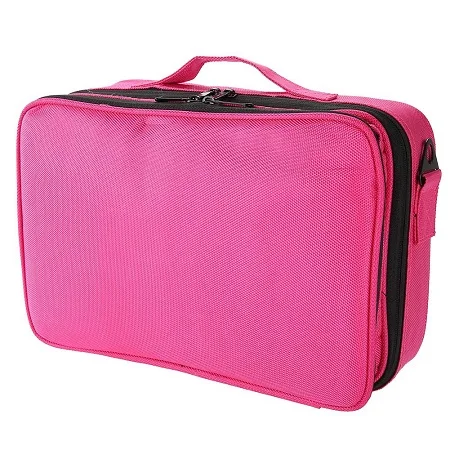 rose red Pro кисти для макияжа сумка для хранения косметики коробка многослойный органайзер для красоты большой размер инструмент для украшения ногтей ящик инструментов для салона - Цвет: rose red