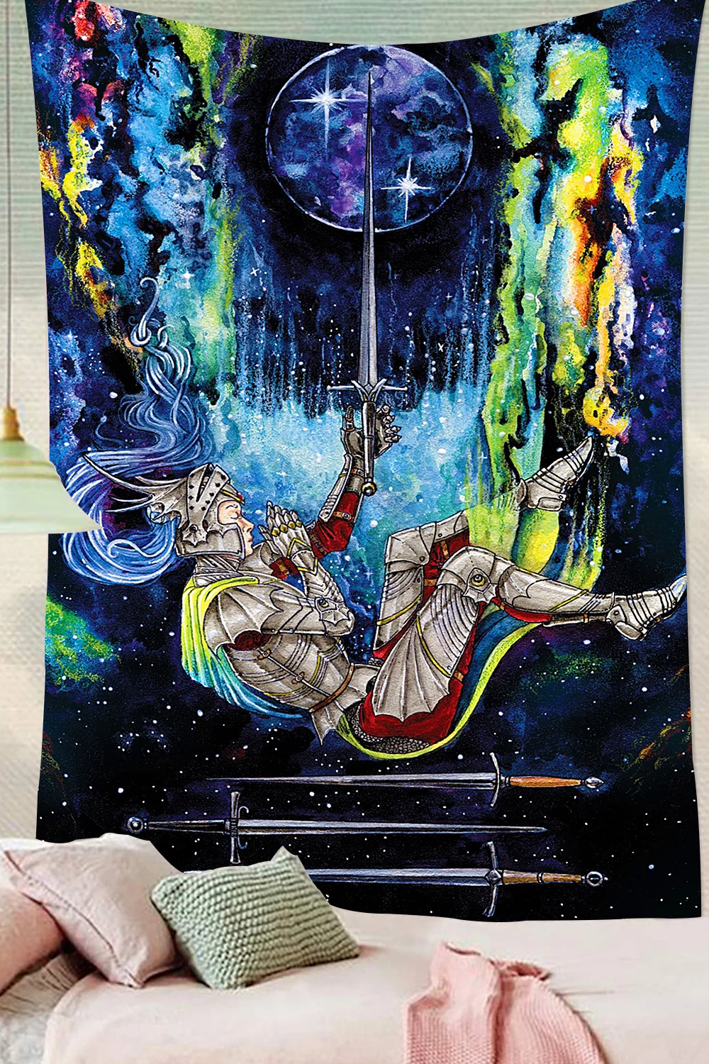 Открытки Simsant Таро гобелен хиппи смело девушка Луна Звезда искусство настенный