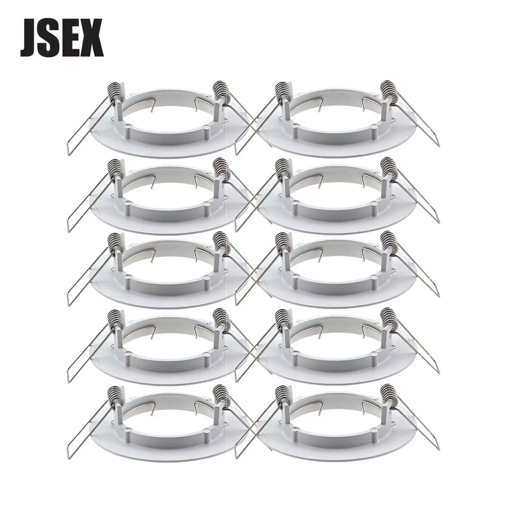 

10PCS/LOT Free Shipping Factory Cut Hole 60mm Round Recessed LED Ceiling Light Frame Holder MR16 GU10 Frame LED Ceiling