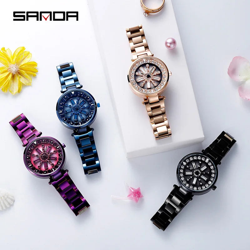 Лучший бренд счастливая фотография вращающиеся цветы Алмазный циферблат