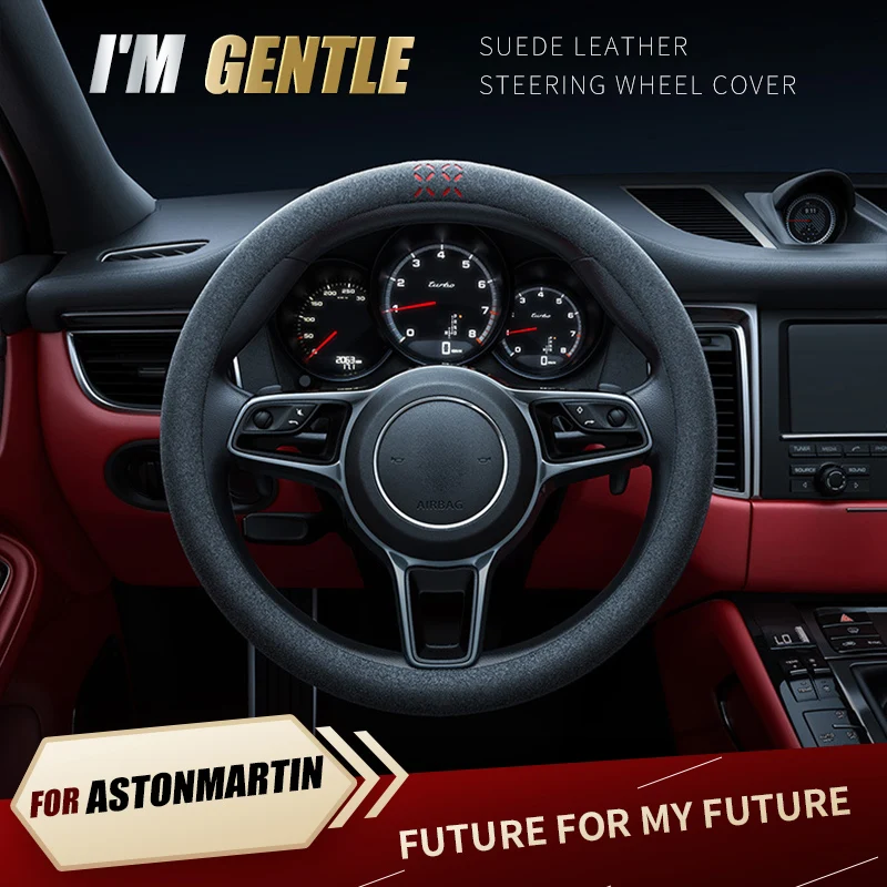 

For AstonMartin Series Suede Car Steering Wheel Cover Non-slip Grip Cover Alcantara car accessories Automotive interior