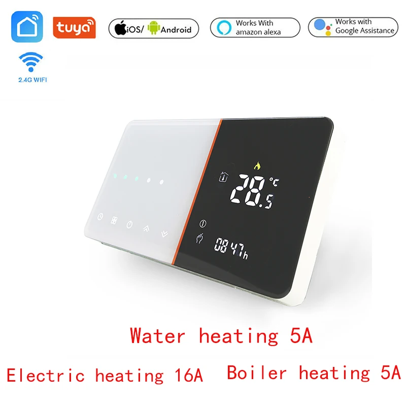 

Термостат для теплого пола Tuya, Wi-Fi термостат для электрического газового бойлера, с голосовым управлением, контроллер температуры для Alexa ...