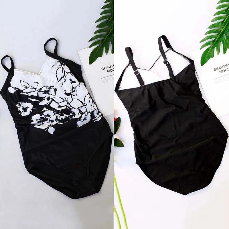 

Sexy Black One Piece Large Swimsuits Body Closed Plus Size Swimwear Push Up 2019 Bathing Suit For Pool Beach Women Swimming Suit