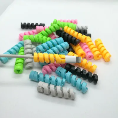 2шт новый спиральный Телефон Защита для usb-кабеля iphone кабель чомперы шнур Popsicle