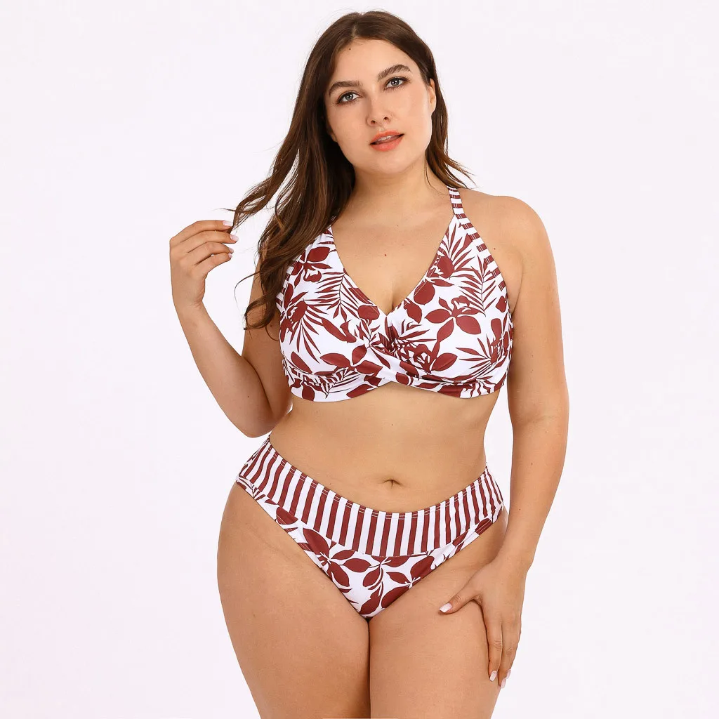 2020 Summer Women Floral Print Bikini Set Swimming Two Piece Swimsuits Beach Suit Sexy D2#2 | Женская одежда