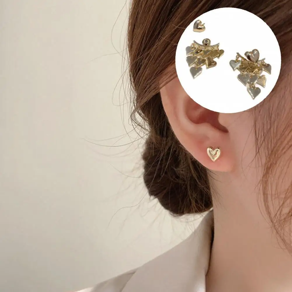 

Fancy Dangle Earrings Long-lasting Golden Stylish Female Ear Studs with Tassels Drop Earrings Earring Studs 1 Pair