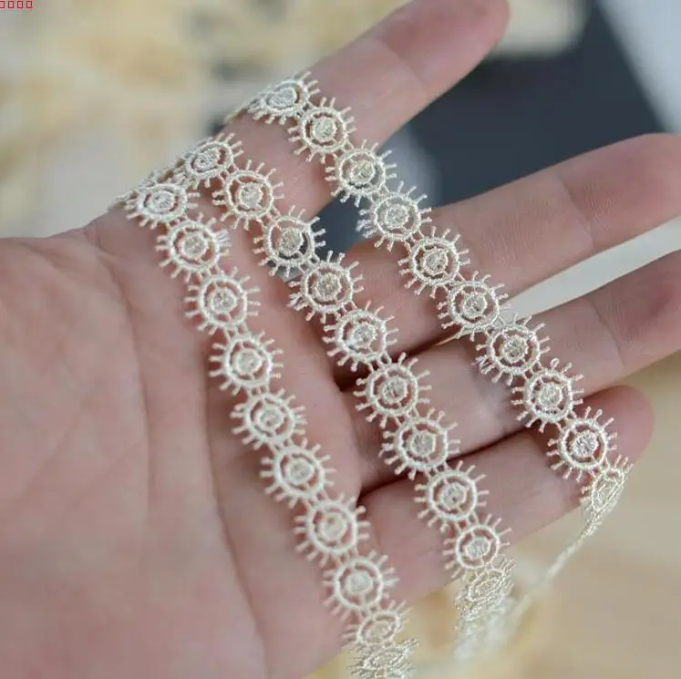 4 метра желто-бежевая Милая вышивка кружевная отделка Свадебная для свадебного