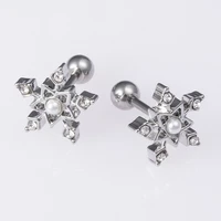 2pcs pearl stud earings tragus helix barbell cartilage daith piercing stainless steel ear studs for woman body jewelry gifts