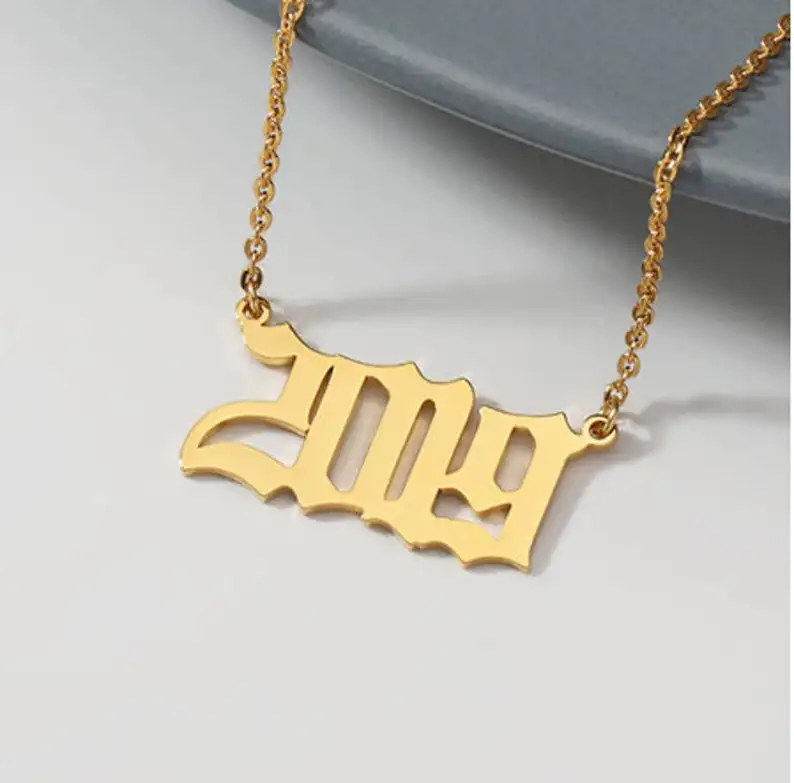 2019 2003 1985 год ожерелье с индивидуальным номером Ожерелье Из Нержавеющей Стали