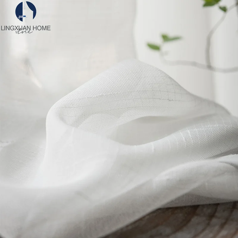 

Modern Solid Tulle Window Curtian For Living Room The Bedroom Linen White Yarn Sheer Voile Curtians Drapes Panels Blinds Decor