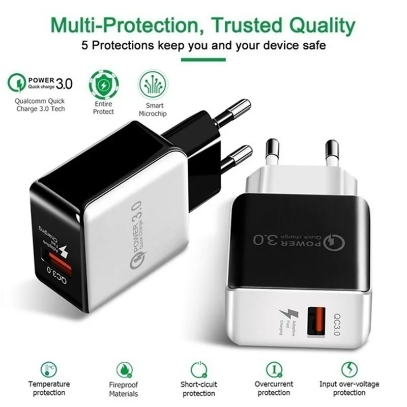 

Fast USB Charger Support Quick Charge 3.0 USB Type-C PD Charger Mini Portable Phone Charger For Huawei ForXiaomi iPhone Samsung