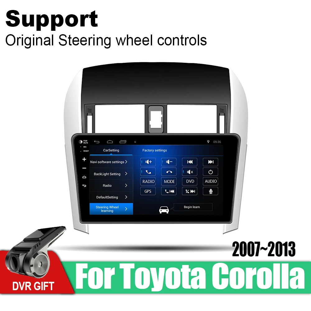 Автомобильный gps мультимедийный плеер для Toyota Corolla E140 E150 2007 2008 2009 2010 2011 2012 2013