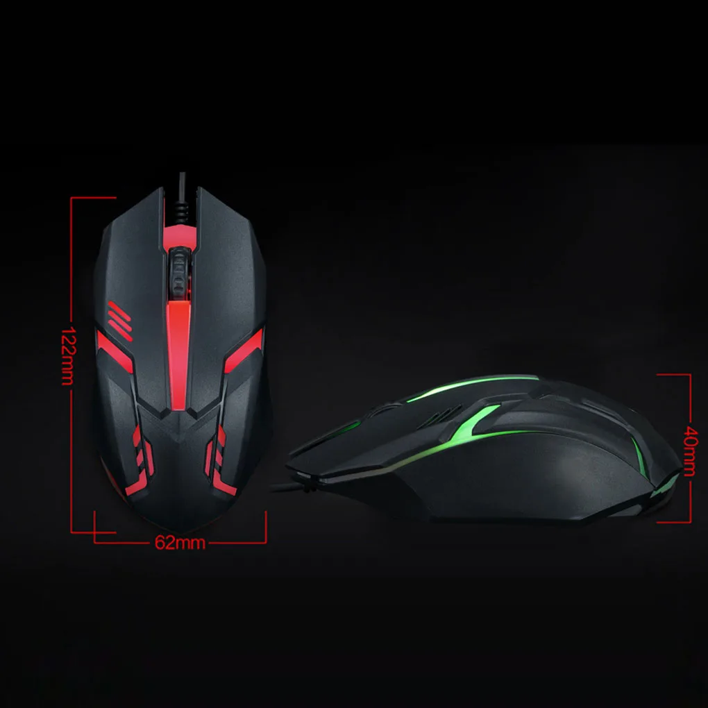

USB Wired Optical Gaming Mouse 1200DPI 3 Buttons LED Luminous Mouse Portable Game Mice for PC Computer Laptop