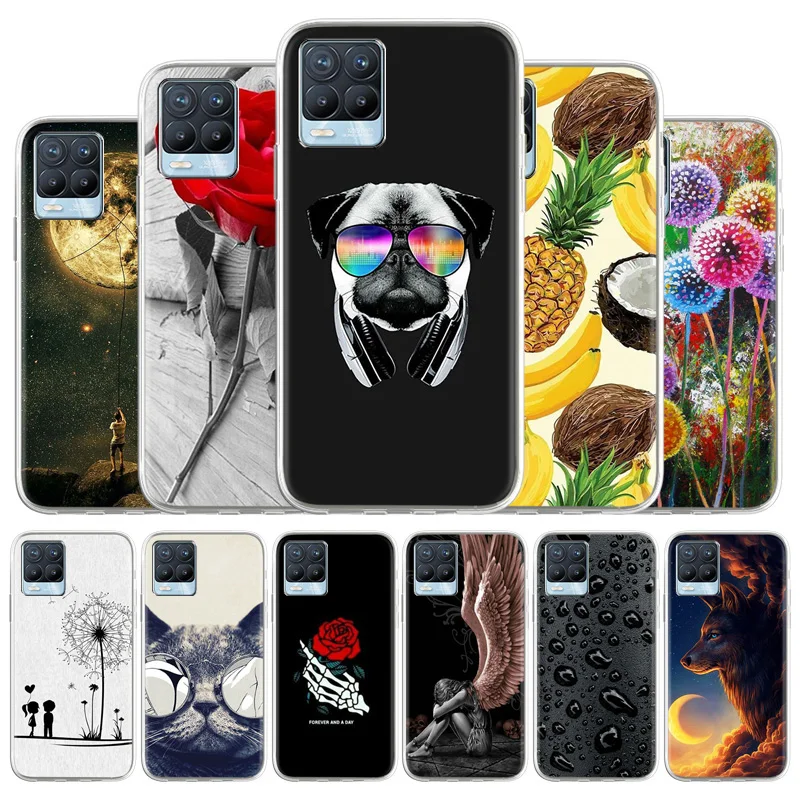 

Case For OPPO Realme 8 Shockproof Funda For Realme 8 4G RMX3085 Fashion TPU Etui On Realme 8 Pro RMX3081 Print Soft Shell Capas