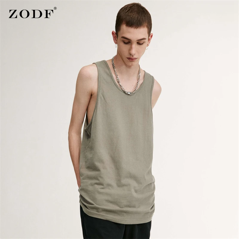 

Мужская однотонная майка из натурального хлопка, свободного покроя, 2021 г/м2