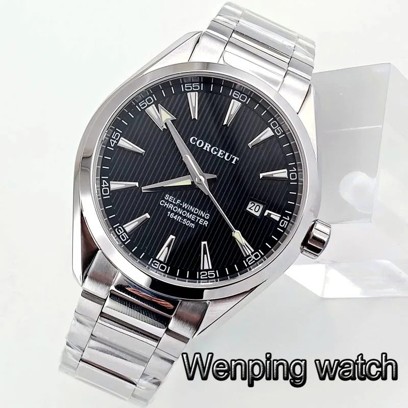 Мужские Роскошные деловые механические часы corgтело 41 мм серебристый чехол