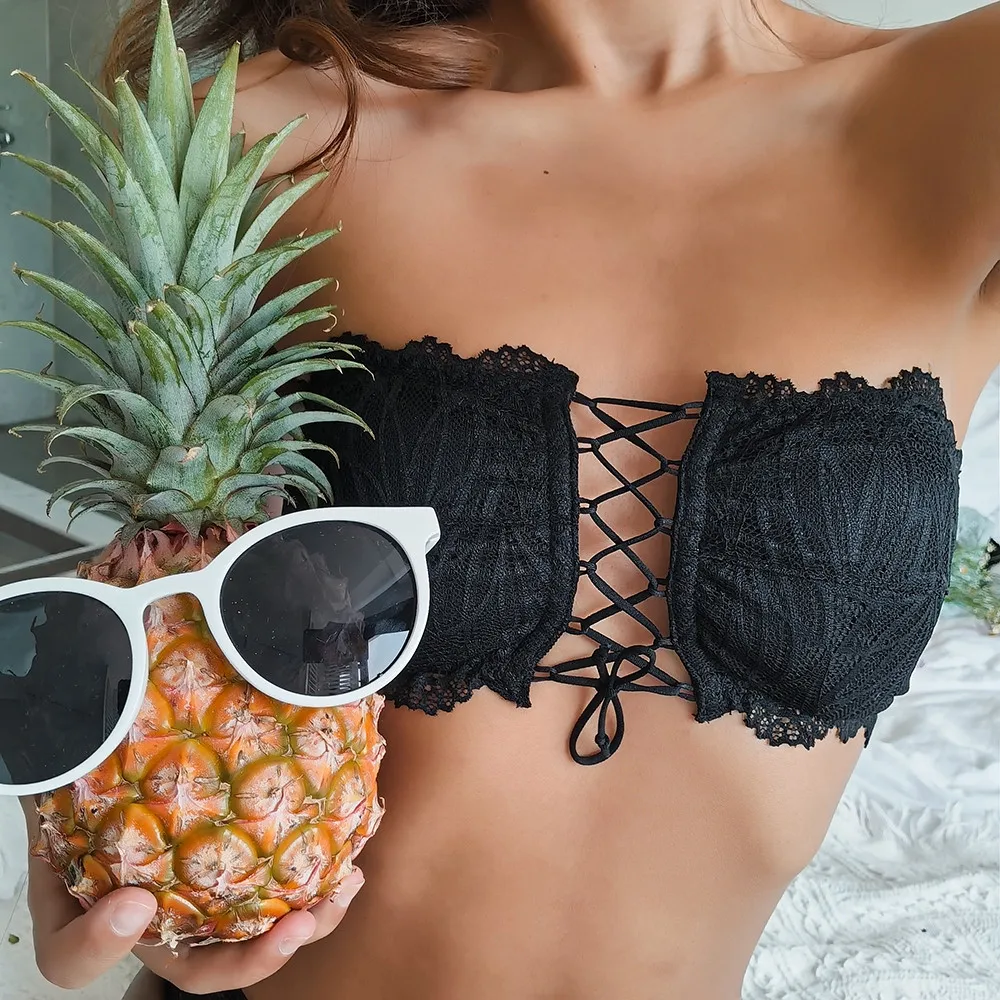 

Женский кружевной бюстгальтер пуш-ап без бретелек, без косточек