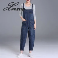 xnxee2020 spring new jeans womens trousers korean version of the loose large size womens bib female s 8xl