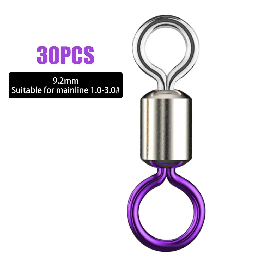 

30pcs Stainless Steel Fishing Swivels Rolling Bearing Connector Marine Sea 8 Shape Tackle Accessories Saltwater Barrel Smooth
