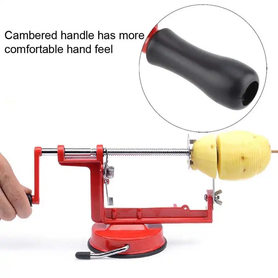 1Pc Stainless Steel Potato Vegetables Fruit Spiral Chopper Carrot Manual Twister Cutter Suction Base Kitchen Tool | Дом и сад