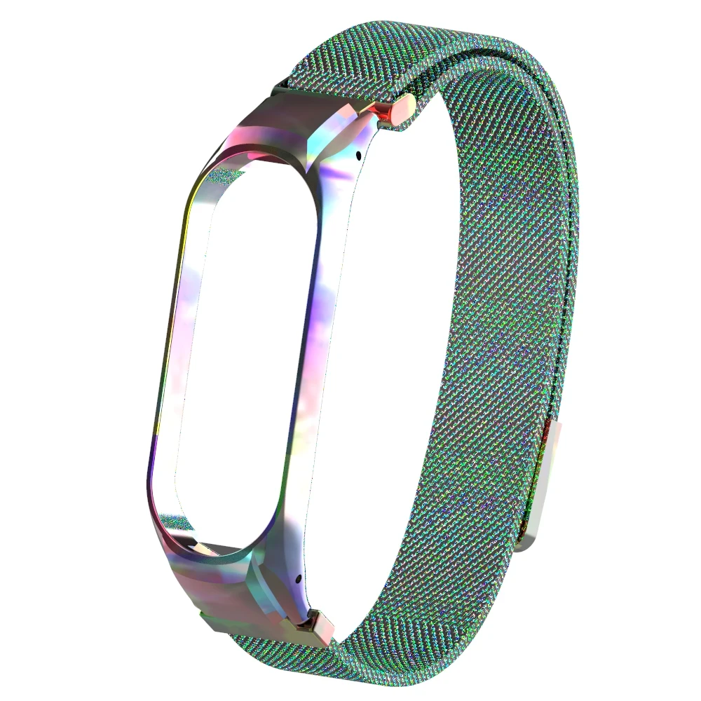 Colorful Браслет mi Band 4, 3, магнитный привлекательный металлический браслет и браслет для Xiaomi mi, Band 4, Смарт mi 3, 4, аксессуары, ремешок на запястье - Цвет: Colorful