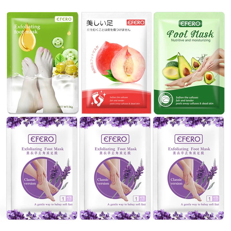 

6pair Exfoliating Foot Mask Socks for Pedicure Socks for Feet Peeling Foot Mask Health Care Skin Care Feet Dead Skin Removal