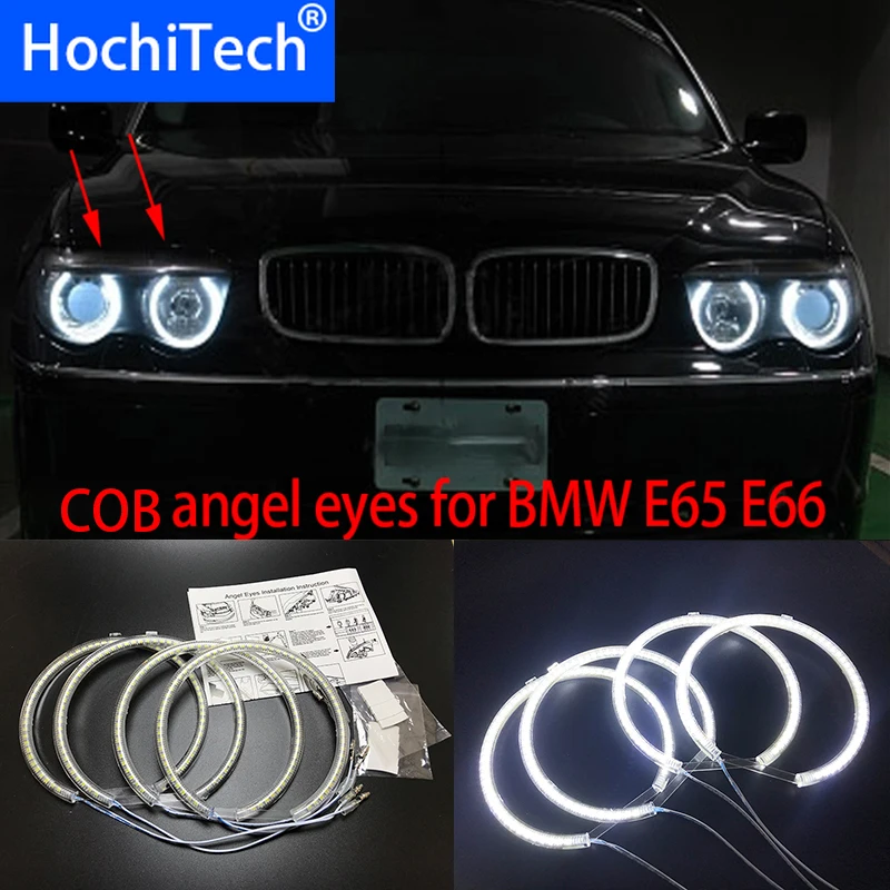 

HochiTech для BMW E65 E66 Alpina B7 745i 745Li предлицевая сторона ультра яркий SMD белый светодиодный ангельские глазки 2600LM 12V halo ring kit DRL