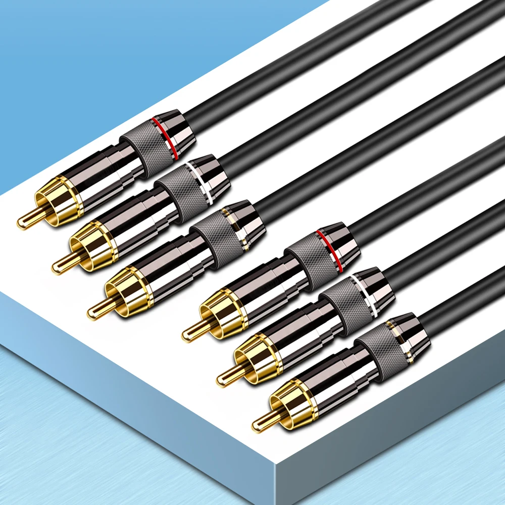 3 RCA a 3RCA кабель с обработанным штекером AV 1 М1 5 m2m3m5m разъем для видео STB TV DVD VCD|Кабели