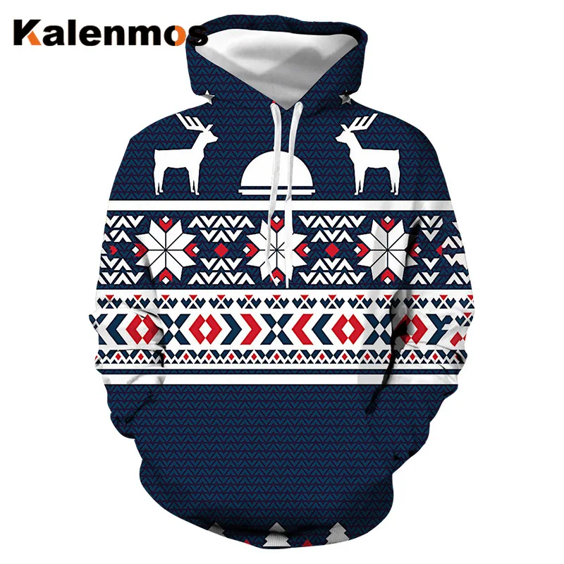 Унисекс пара рождественских толстовок женские и мужские свитшоты с принтом