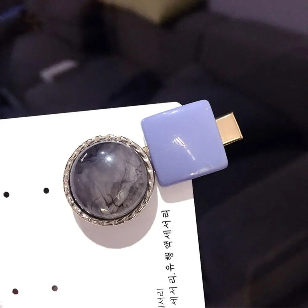 Blue Grey Square М мизм Ins модные заколки для волос для женщин девочек принцесса яркие квадратные круглые маленькие подарочные аксессуары для волос Головные уборы - Цвет: Blue Grey Square