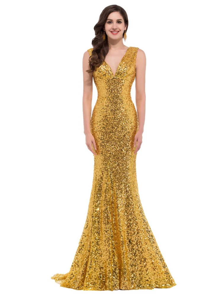 

Новое Женское длинное банкетное платье с блестками «рыбий хвост», темпераментное и элегантное вечернее платье, деловое платье, женское эле...