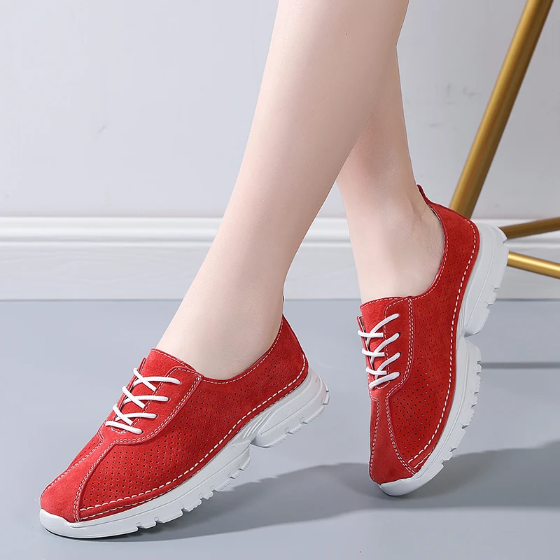 

New Women Flats Shoes Round Toe Casual Shoes 2021 Cross Tied Flats Footwear Female Shoes Spring Hollow Out Zapatos De Mujer