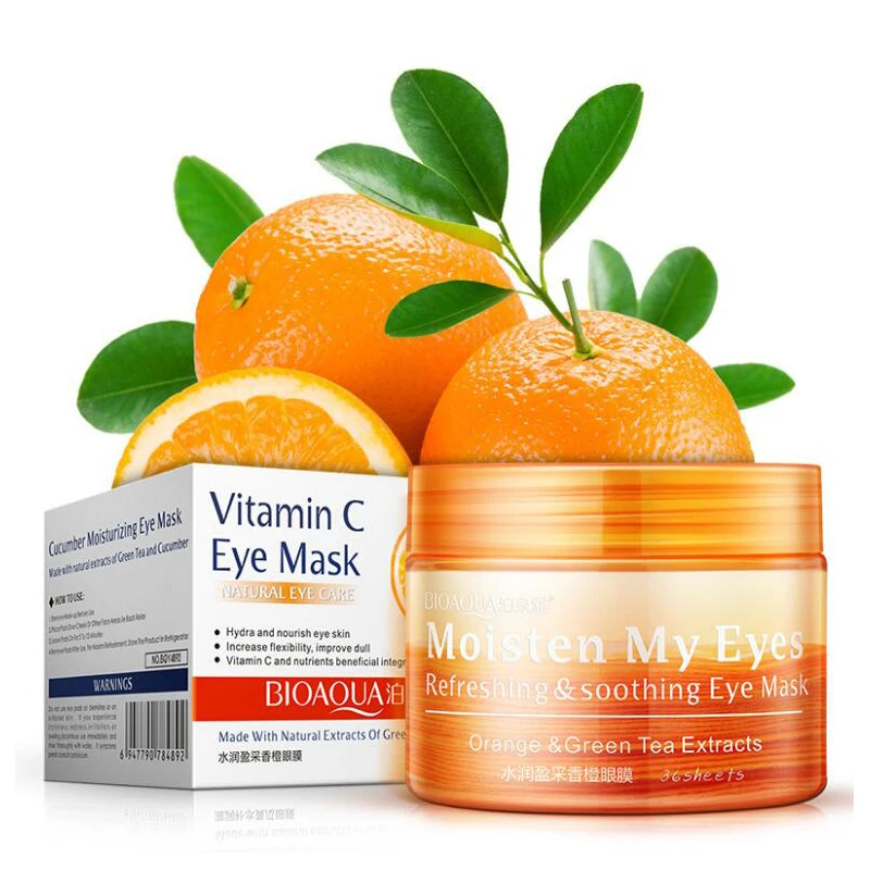 

36 pcs/bottle BIOAQUA Orange Moisturizing Eye Mask Refreshing Soothing Nourish Moisturizing Gentle Skin Care Women