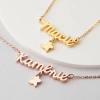 custom star name necklace for women kids jewelry personalized creative stainless steel pendant choker bijoux birthday gifts