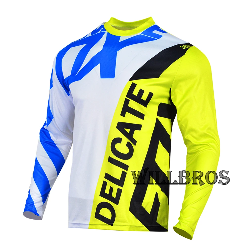 

360 Creo Riding Jersey MX Dirt Bike Offroad Long Sleeve Mountain Motocross Racing Cycling Moto White Yellow Clothes Mens