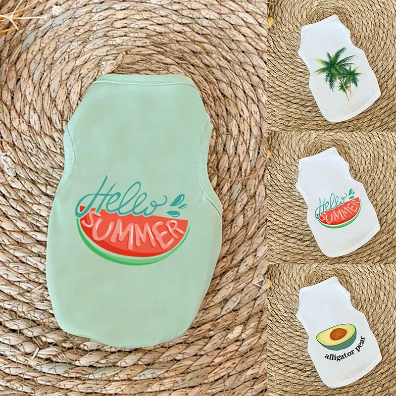 

Dog Clothes Small Dogs XS-XXL Simple Puppy Dog Accessory Cat T-shirt Striped Pet Vest Sleeveless Solid Summer Clothes Dog Shirt