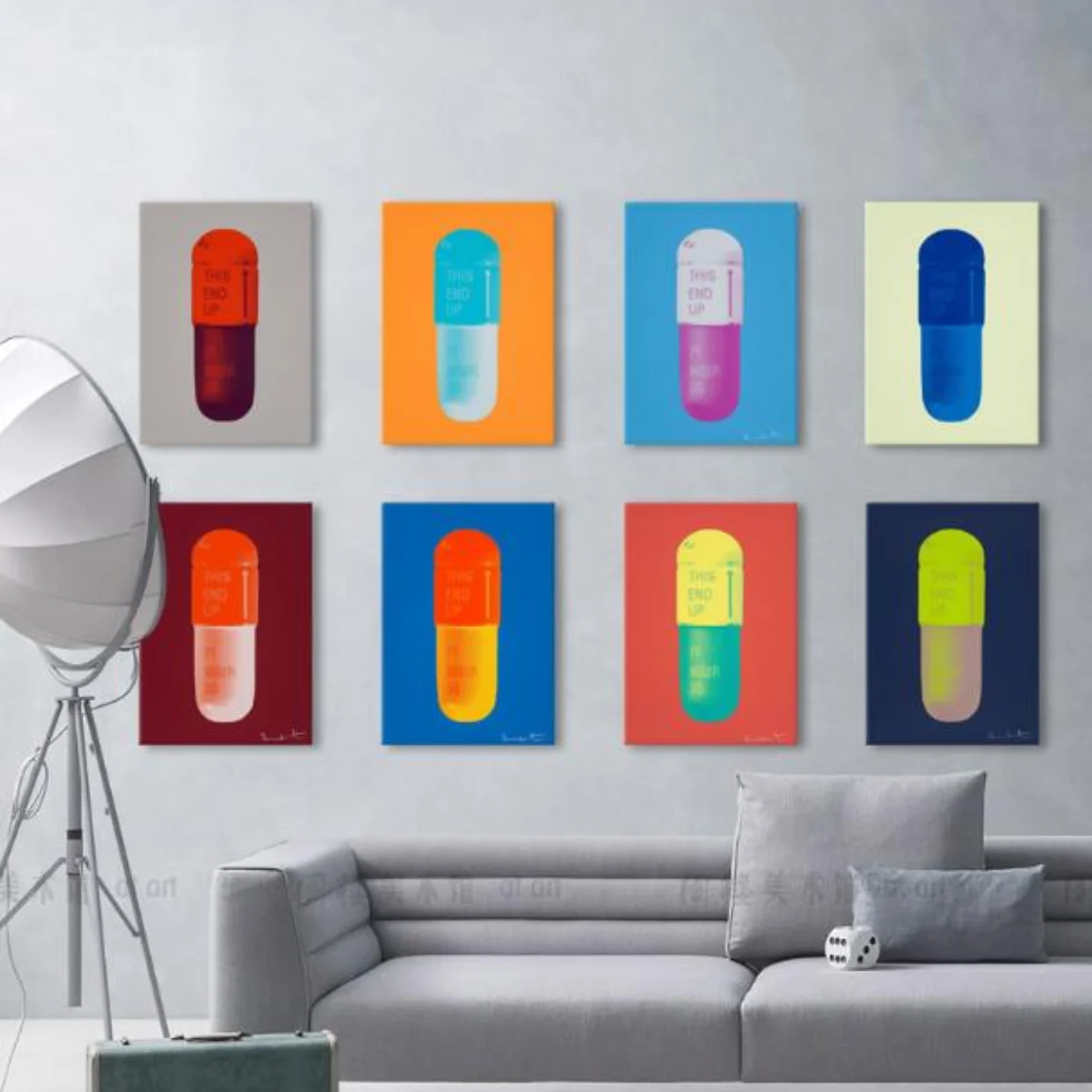 

Cartoon Colorful Capsules Canvas Painting Wall Art Nordic Posters and Prints Wall Pictures for Living Room Decoration Frameless
