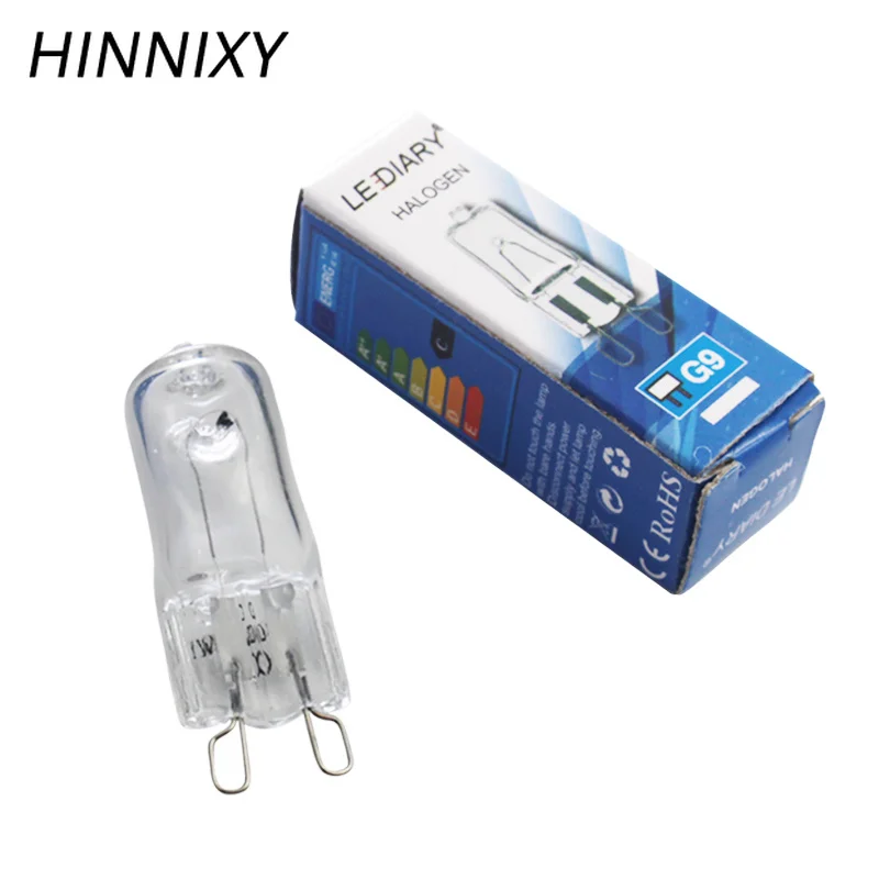 Hinnixy 10 шт./лот G9 галогенная лампа с регулируемой яркостью 25 Вт/40 Вт/60 Вт 110 В/220 В