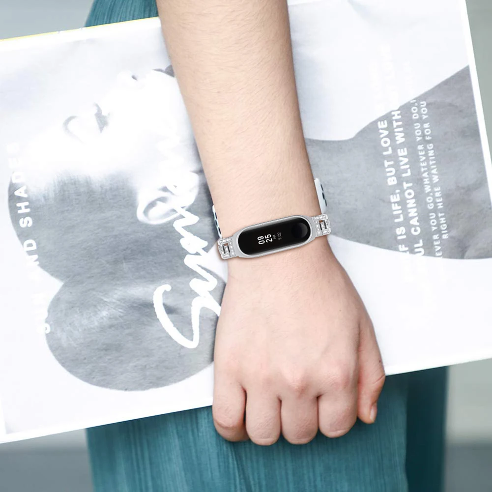 Ремешок из нержавеющей стали для смарт часов Xiaomi Mi Band 3 4 металлический сменный