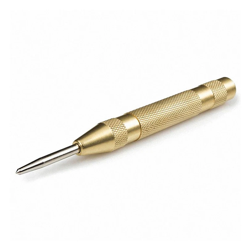 

New 5'' Automatic Center Pin Punch Spring Loaded Marking Starting Hole Tool Gold 6XDD