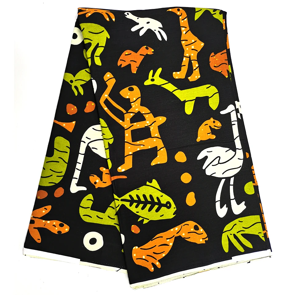 

Latest African Fabric Ankara Wax Textile/Kitenge/Pagnes for African dress 100% Cotton 6 yards HSH-4