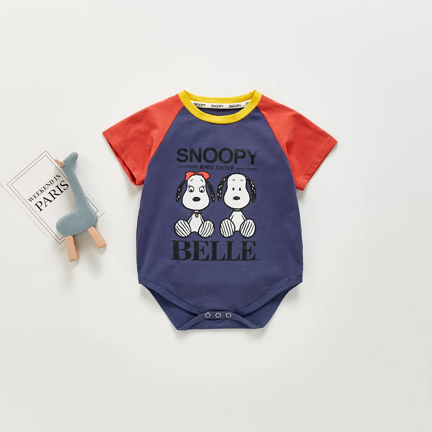 

Summer new baby one-piece girls' short sleeve hatsuit printed creeper