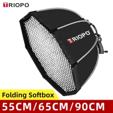 Triopo 55 см 65 см 90 см Speedlite переносной восьмиугольный зонтик софтбокс+ ячеистая сетка для внешней вспышки софтбокс для Canon Nikon Godox Triopo 55 см 65 см 90 см Speedlite переносной восьмиугольный зонтик софтбокс+ ячеистая сетка для внешней вспышки софтбокс для Canon Nikon Godox