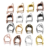 6 12pcslot gold color french earring hooks lever back open loop setting for diy earring clips clasp jewelry making accessories