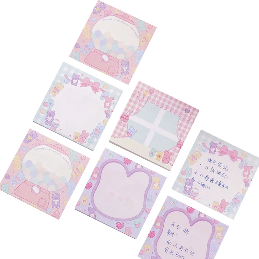 20packs/lot Girl Pink Sweetheart Cute Rabbit Curtain Note Stickers Kawaii Memo Study Office Supplies Index Gift | Дом и сад